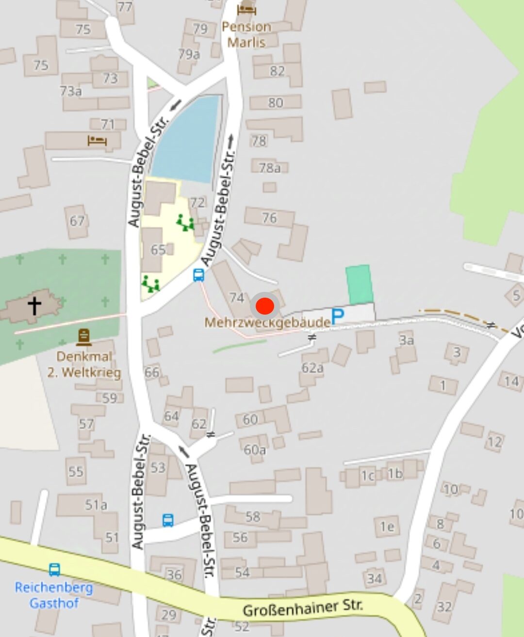 Lageplan Tagung Ortschaftsrat Reichenberg Moritzburg